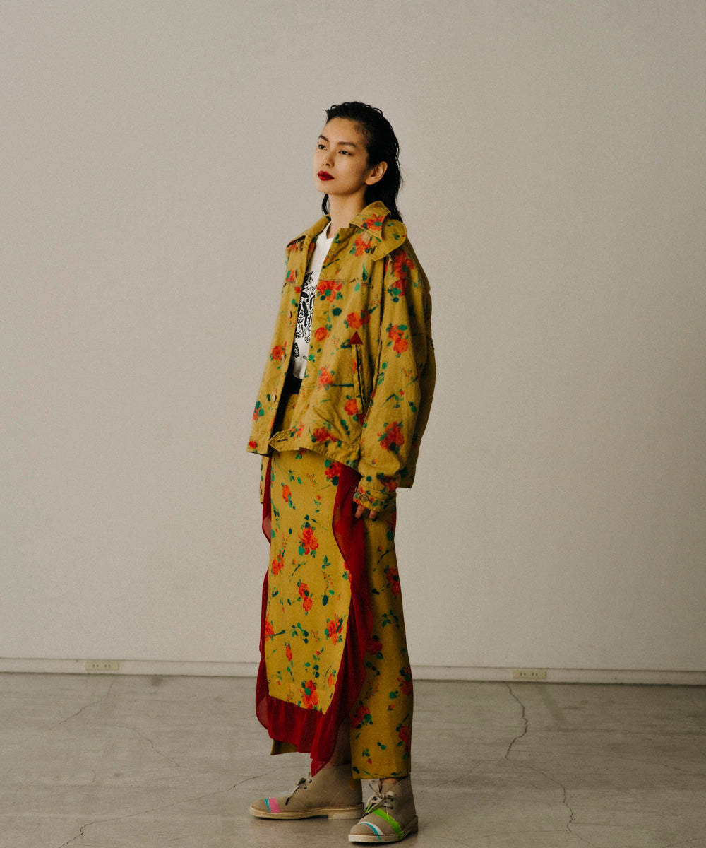 ORIGINAL FLOWER PRINT SHURUNKEN JACKET