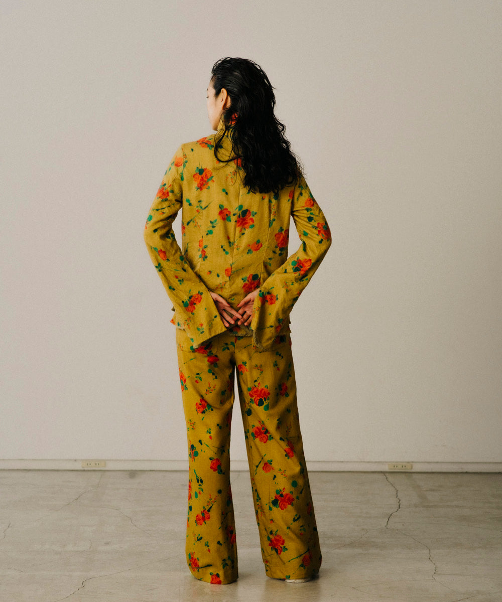 ORIGINAL FLOWER PRINT WOOL PANTS