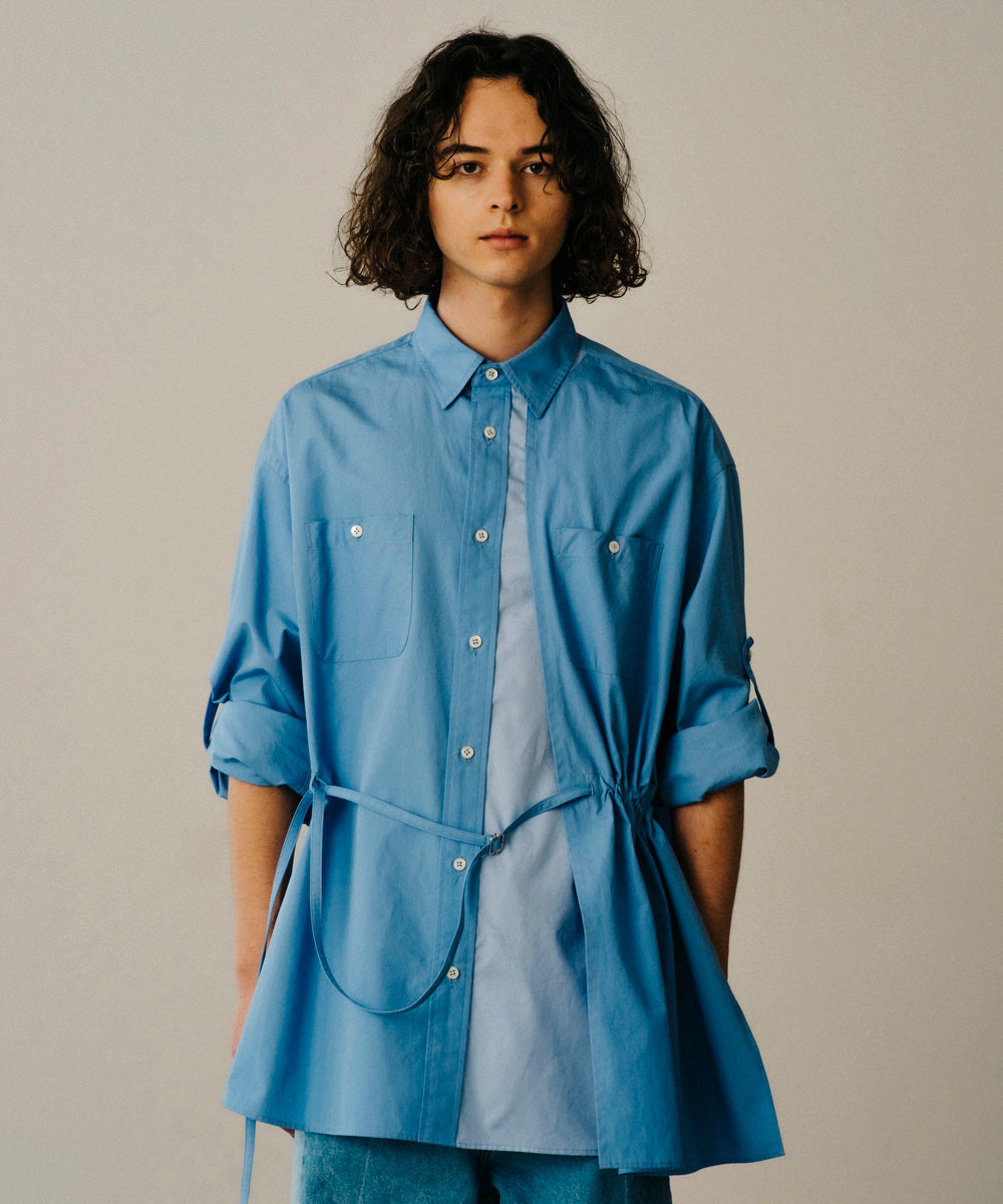 ASSYMETRICAL BELTED SHIRT