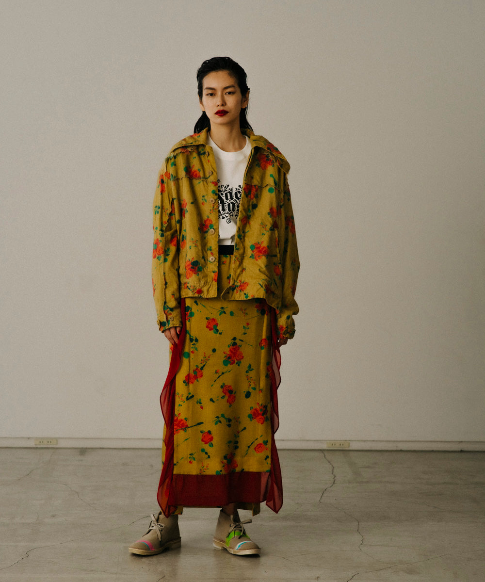 ORIGINAL FLOWER PRINT SHURUNKEN JACKET