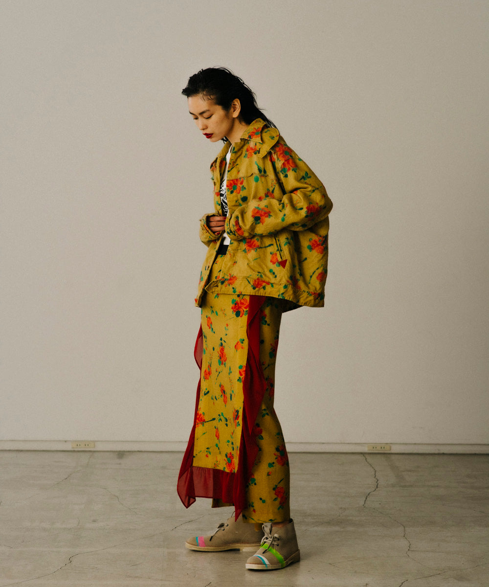 ORIGINAL FLOWER PRINT SHURUNKEN JACKET