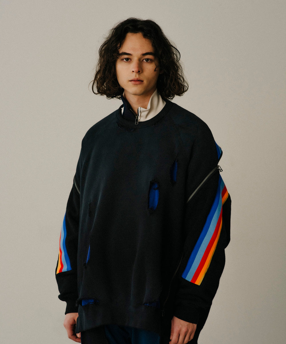 ZIPPER RIB SWEAT