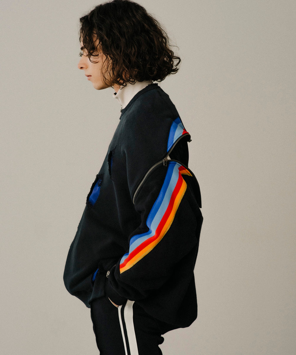 ZIPPER RIB SWEAT