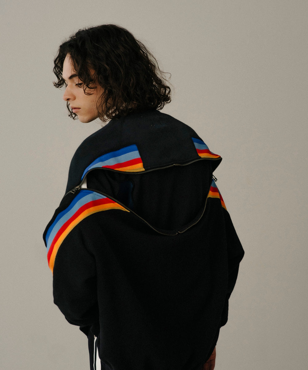 ZIPPER RIB SWEAT