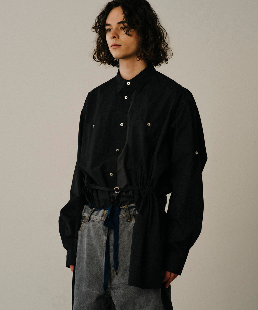 ASSYMETRICAL BELTED SHIRT