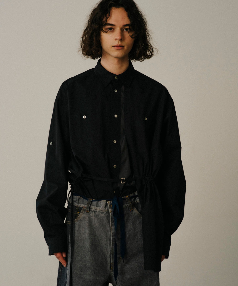 ASSYMETRICAL BELTED SHIRT