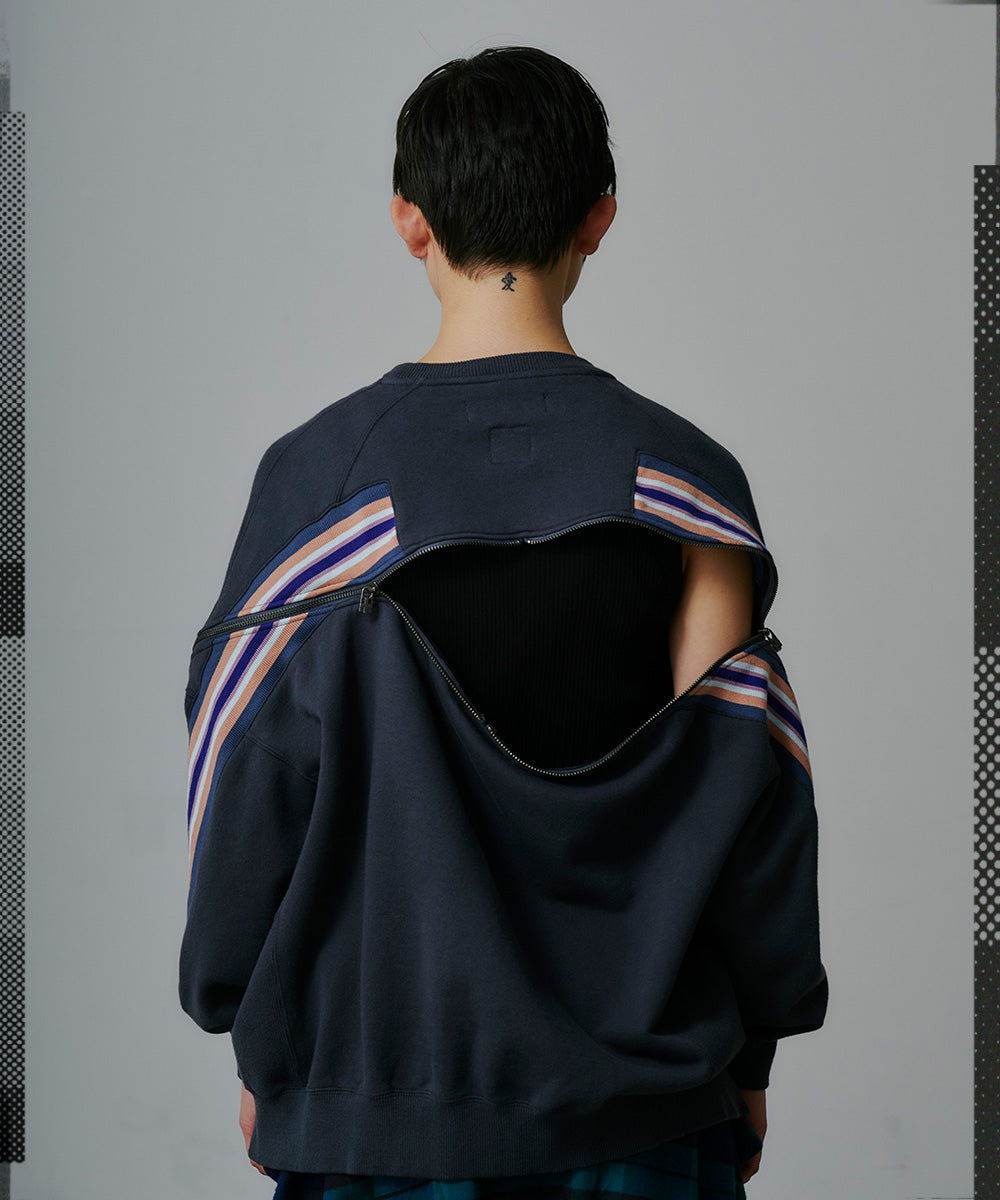 ZIPPER RIB SWEAT