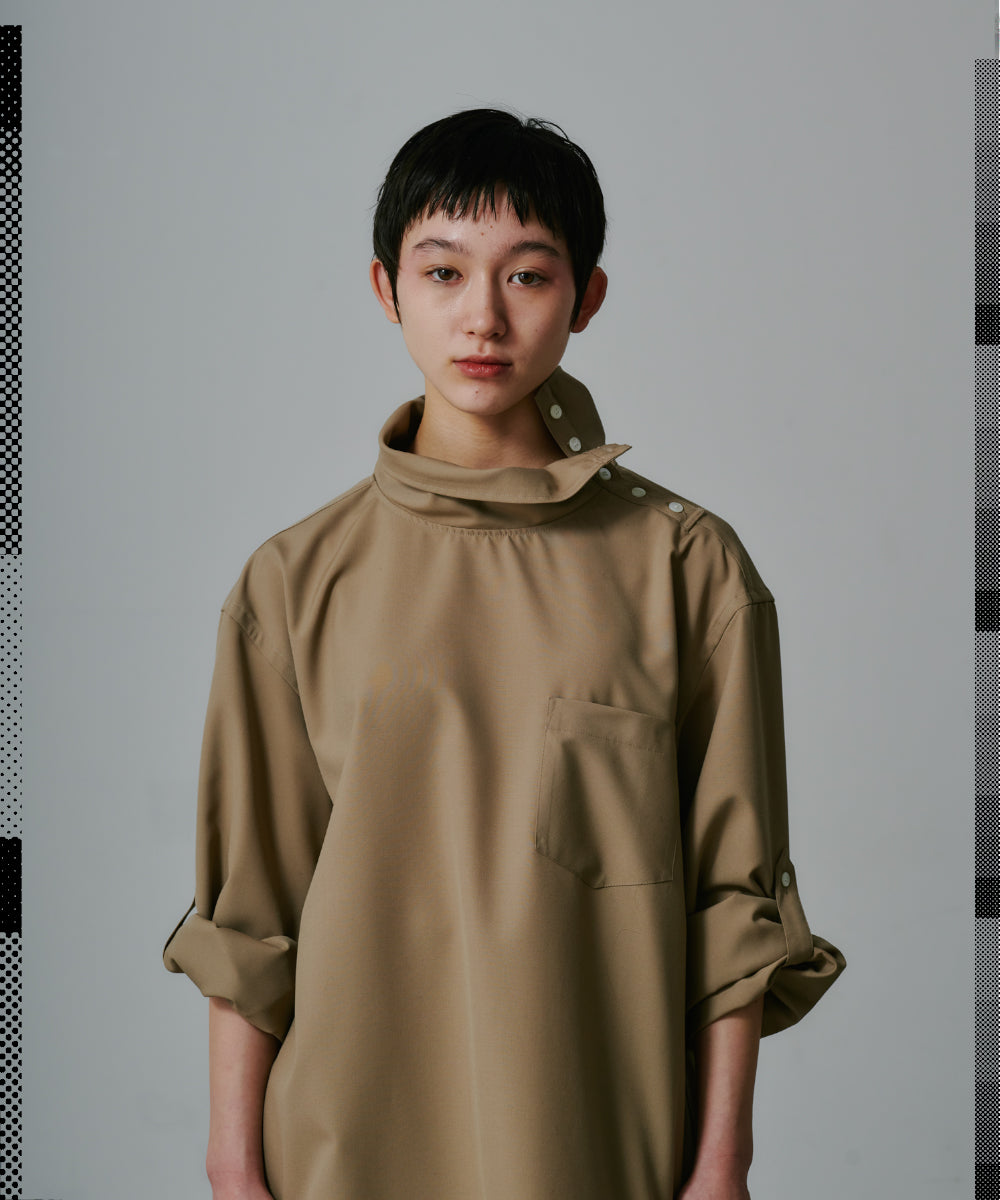 WOOL HIGH NECK SHIRT