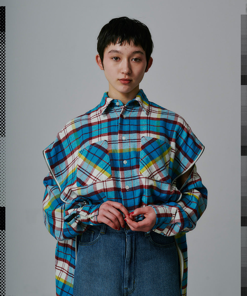 CHECK ZIPPER SHIRT