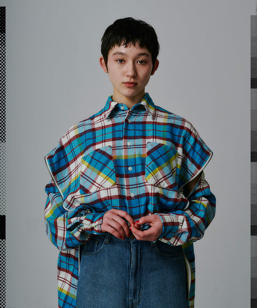 CHECK ZIPPER SHIRT