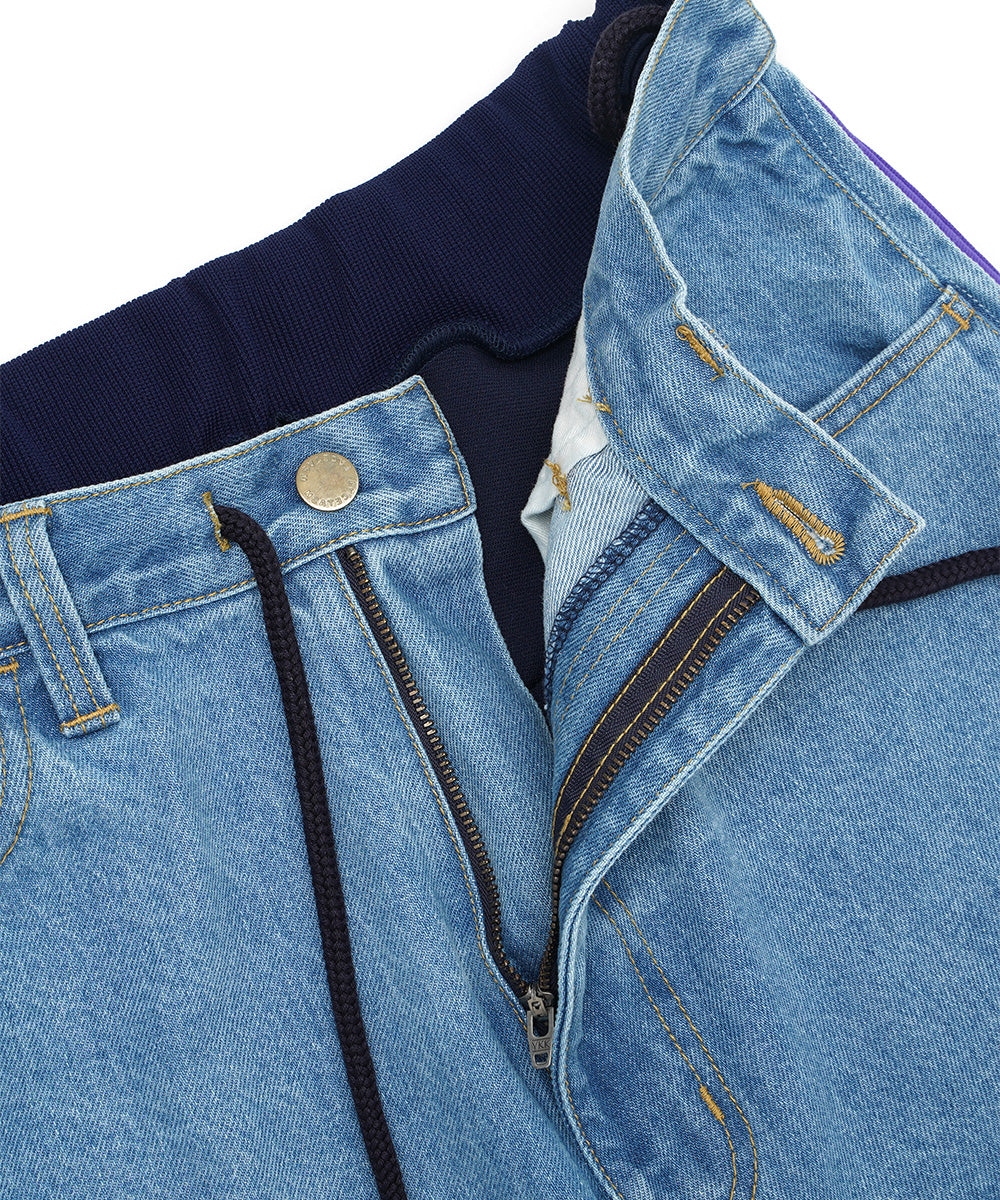JERSEY MERGING DENIM PANTS