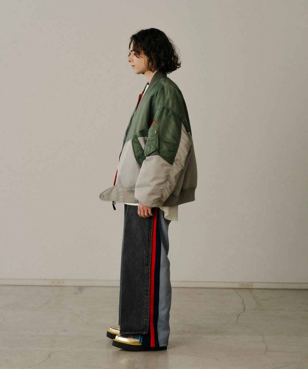 JERSEY MERGING DENIM PANTS