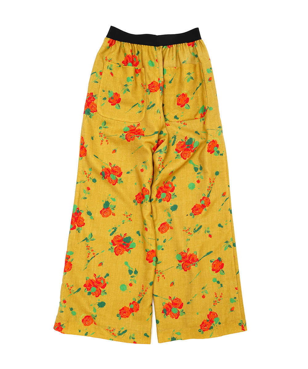 ORIGINAL FLOWER PRINT WOOL PANTS