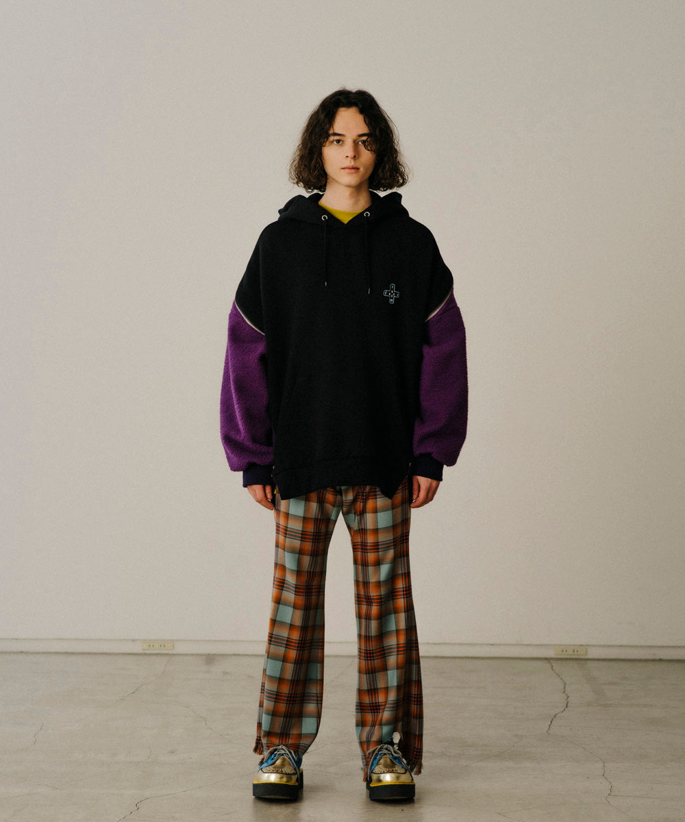 ORIGINAL CHECK WOOL FRINGE PANTS