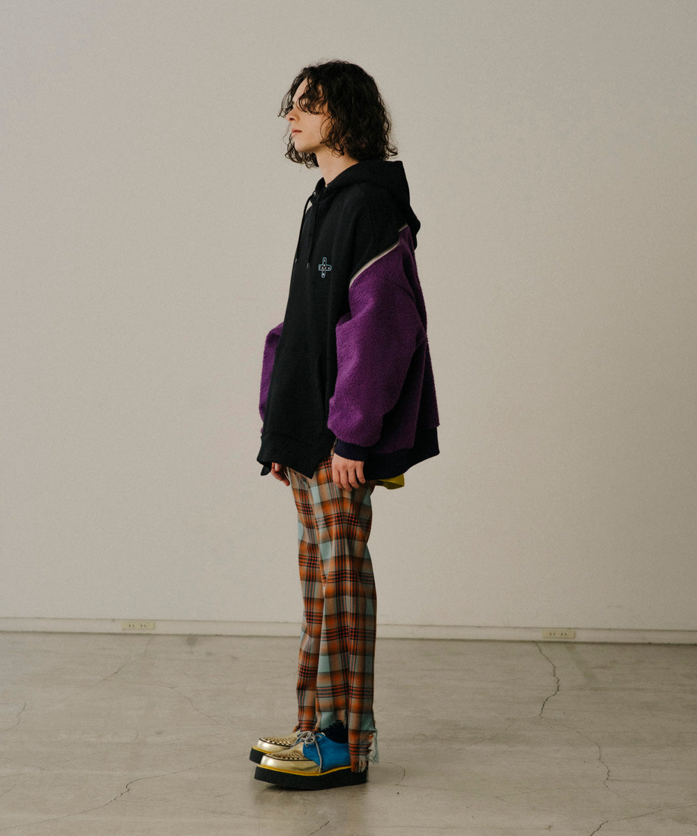 ORIGINAL CHECK WOOL FRINGE PANTS