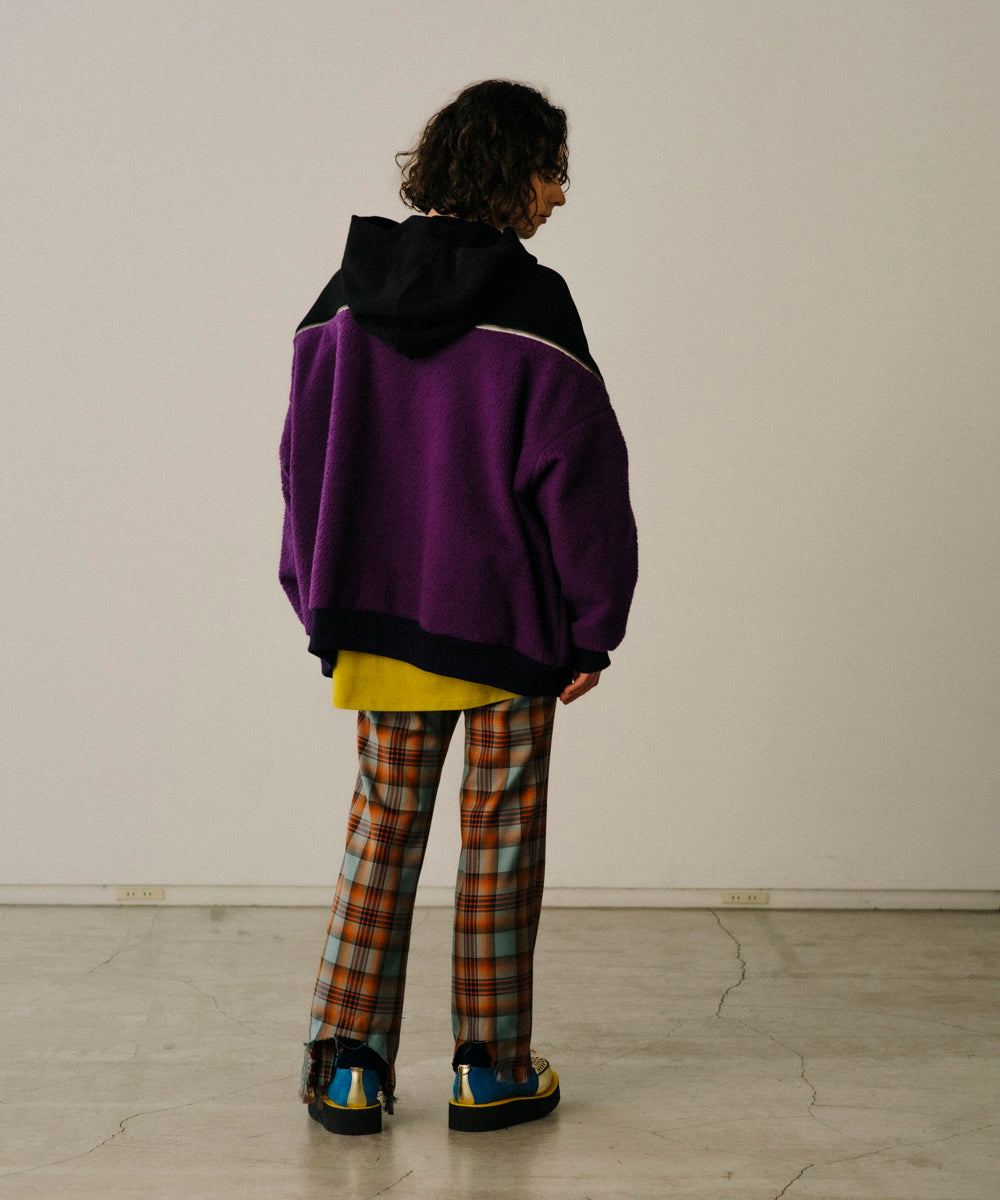 ORIGINAL CHECK WOOL FRINGE PANTS