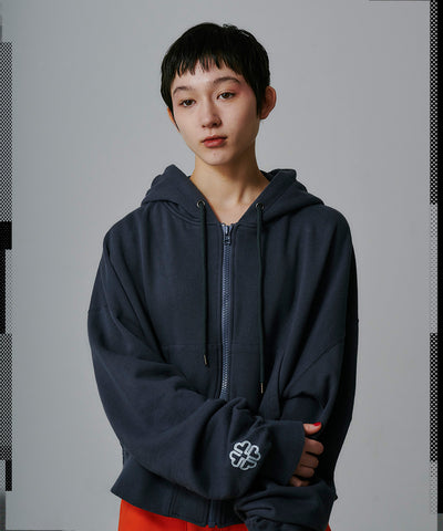 CROPPED ZIP-UP HOODIE