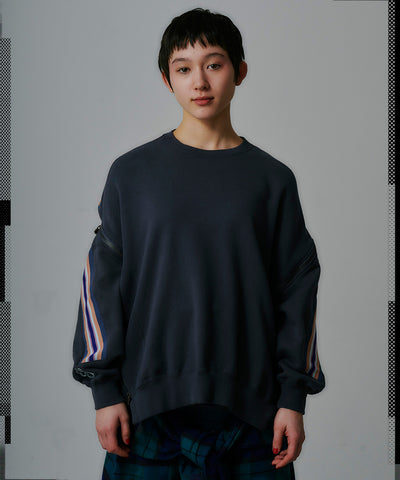 ZIPPER RIB SWEAT