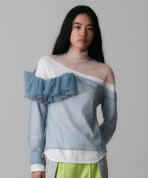 ASYMMETRICAL LAYERD LONG SLEEVE TEE