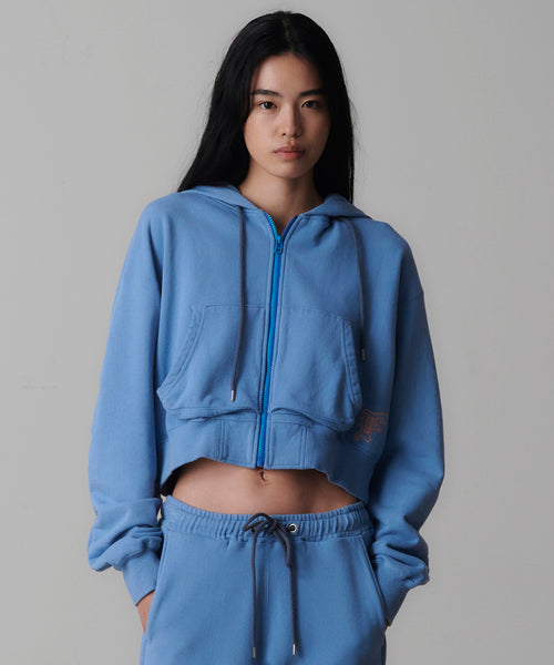 CROPPED ZIP-UP HOODIE