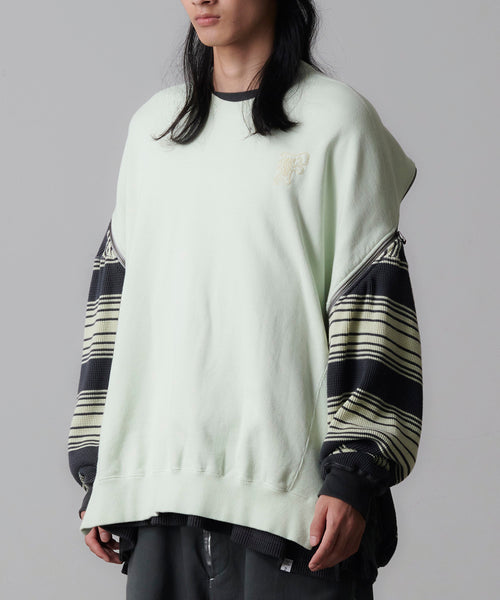 WAFFLE KNIT ZIP SWEAT