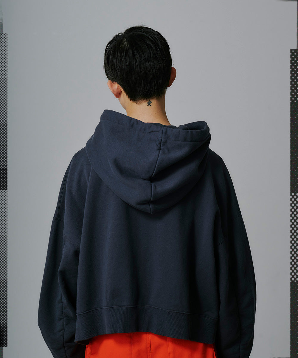 CROPPED ZIP-UP HOODIE