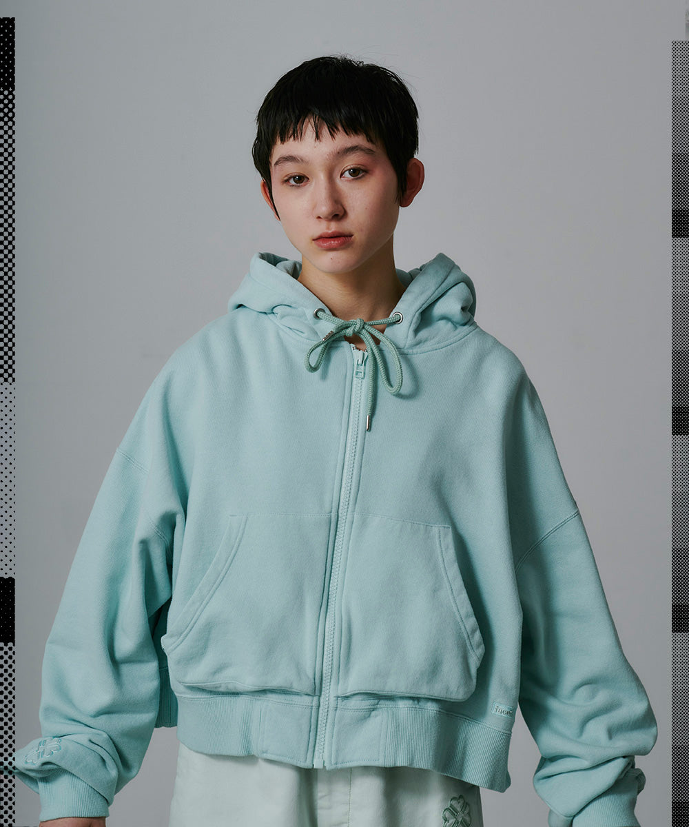 CROPPED ZIP-UP HOODIE