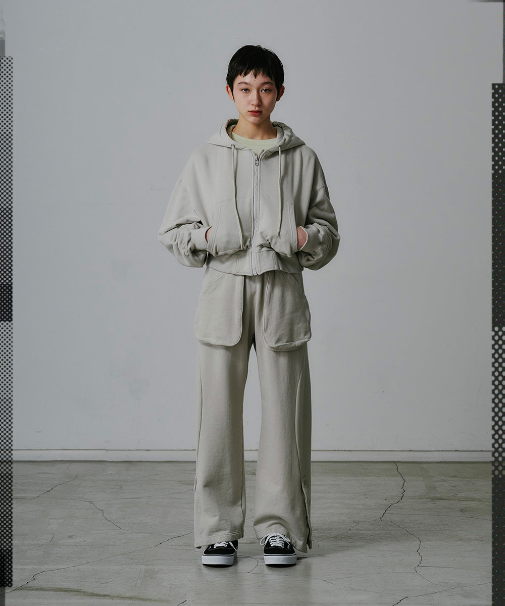 CROPPED ZIP-UP HOODIE