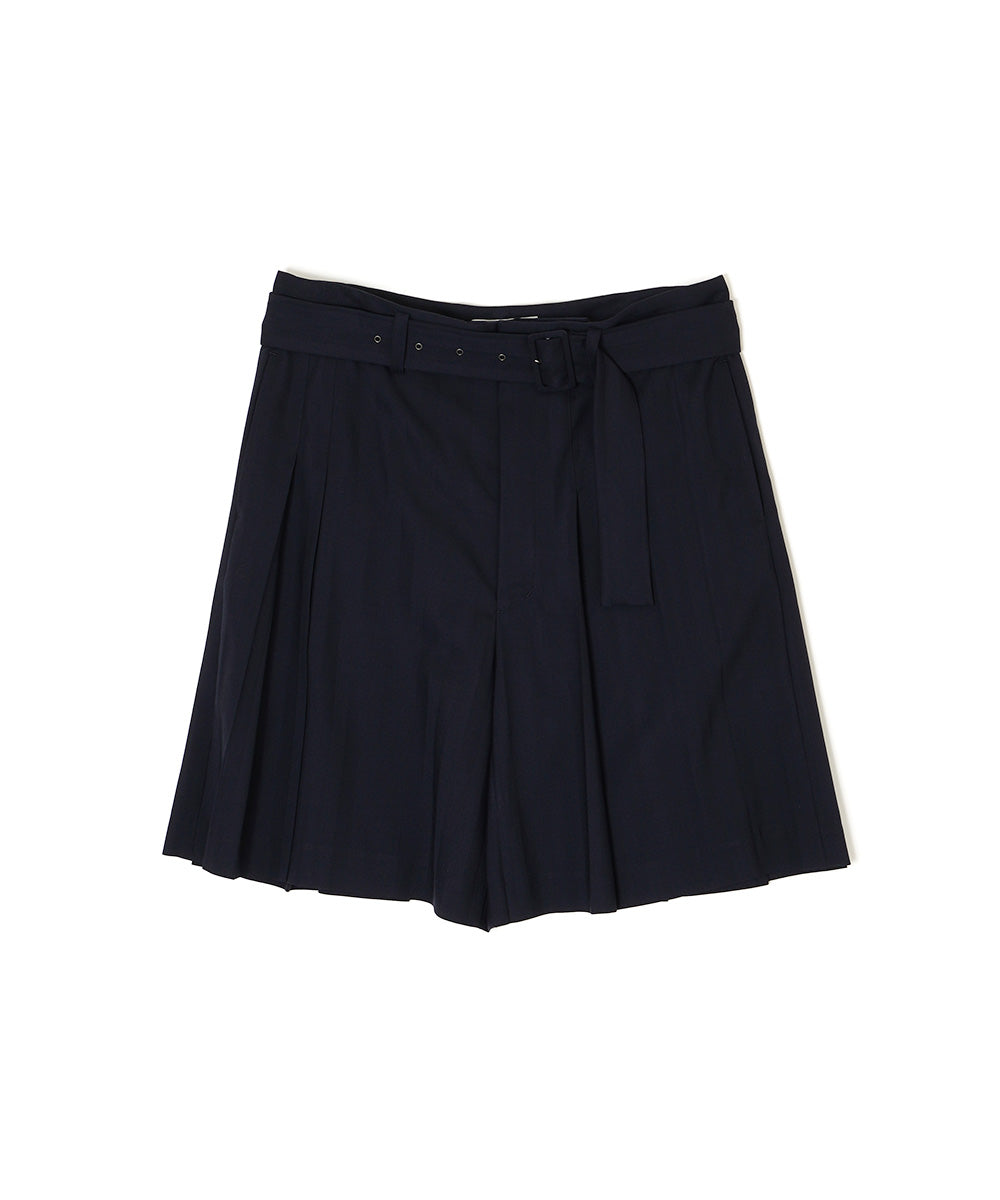 PLEATED WOOL SHORTS