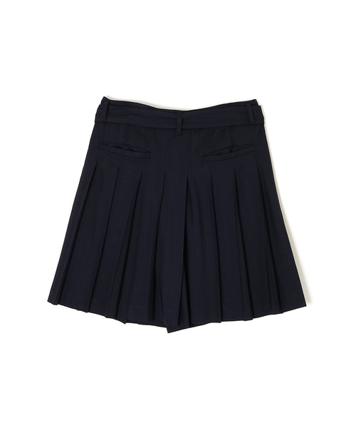 PLEATED WOOL SHORTS