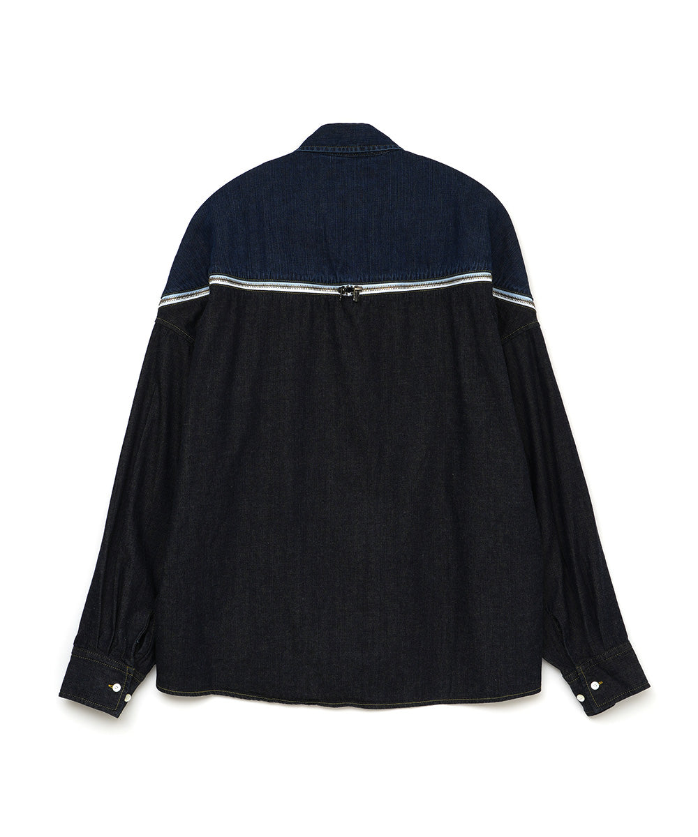 DENIM ZIPPER SHIRT