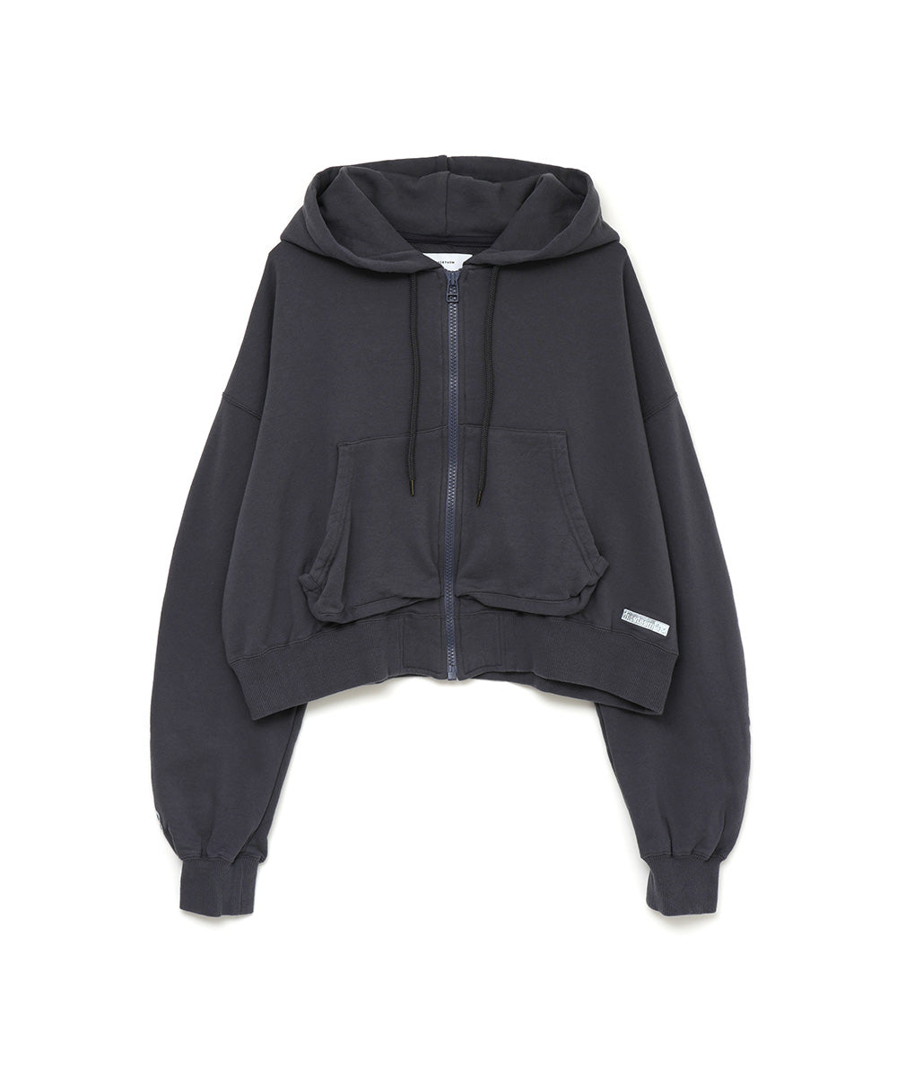 CROPPED ZIP-UP HOODIE