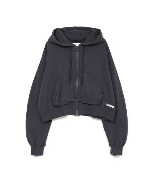 CROPPED ZIP-UP HOODIE