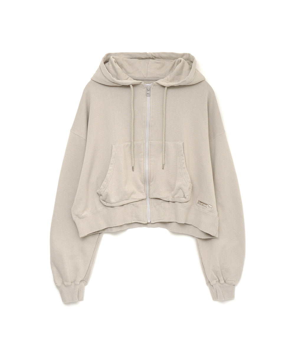 CROPPED ZIP-UP HOODIE