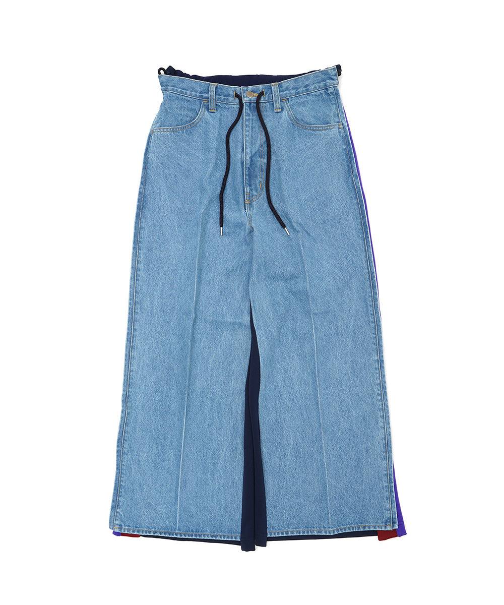 JERSEY MERGING DENIM PANTS