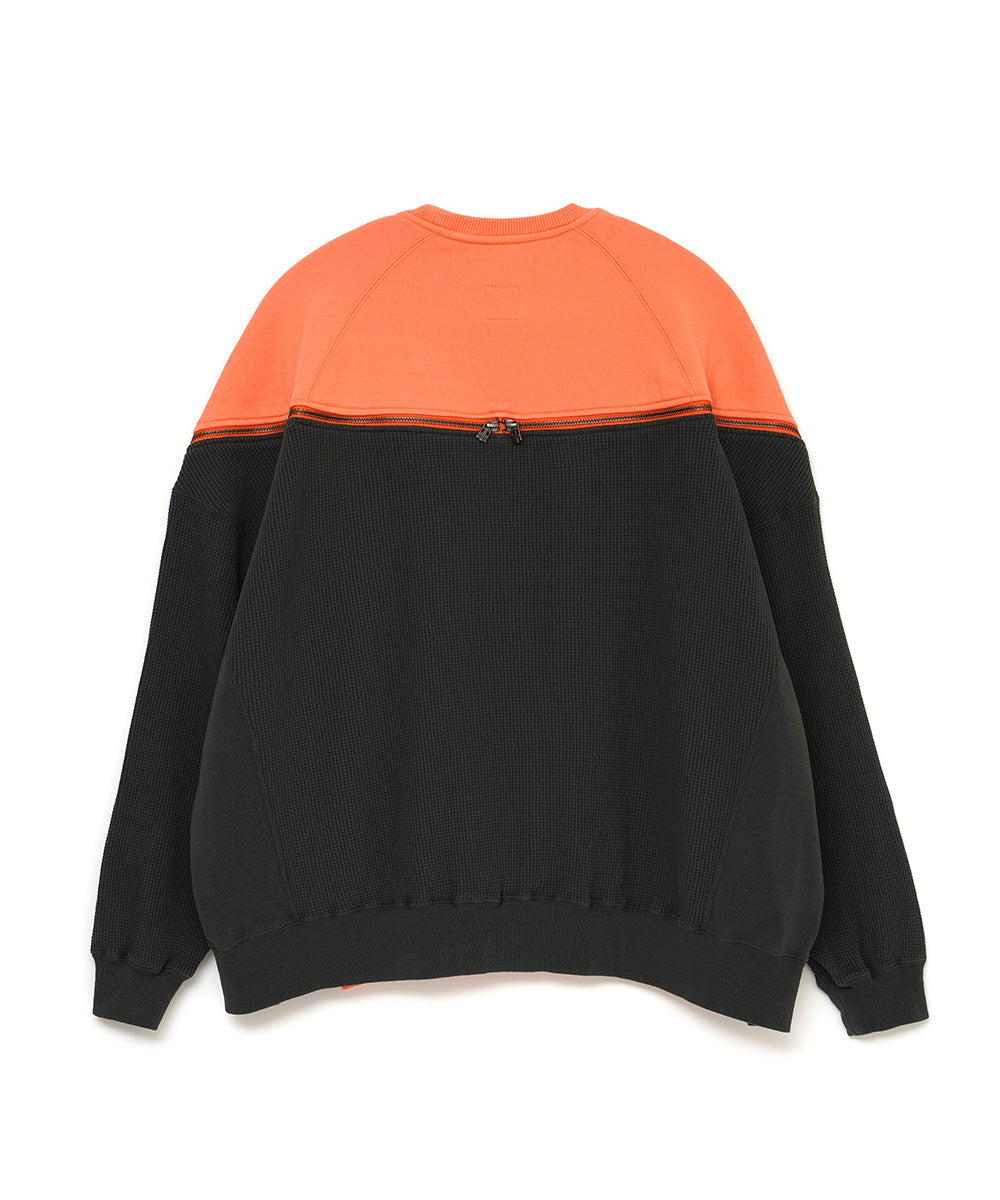 WAFFLE KNIT ZIP SWEAT