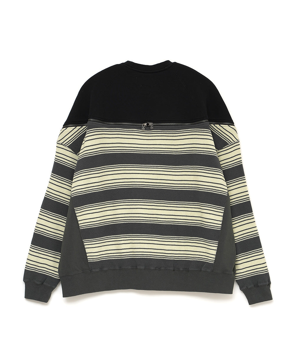 WAFFLE KNIT ZIP SWEAT