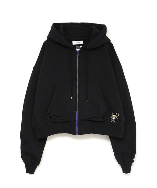 CROPPED ZIP-UP HOODIE