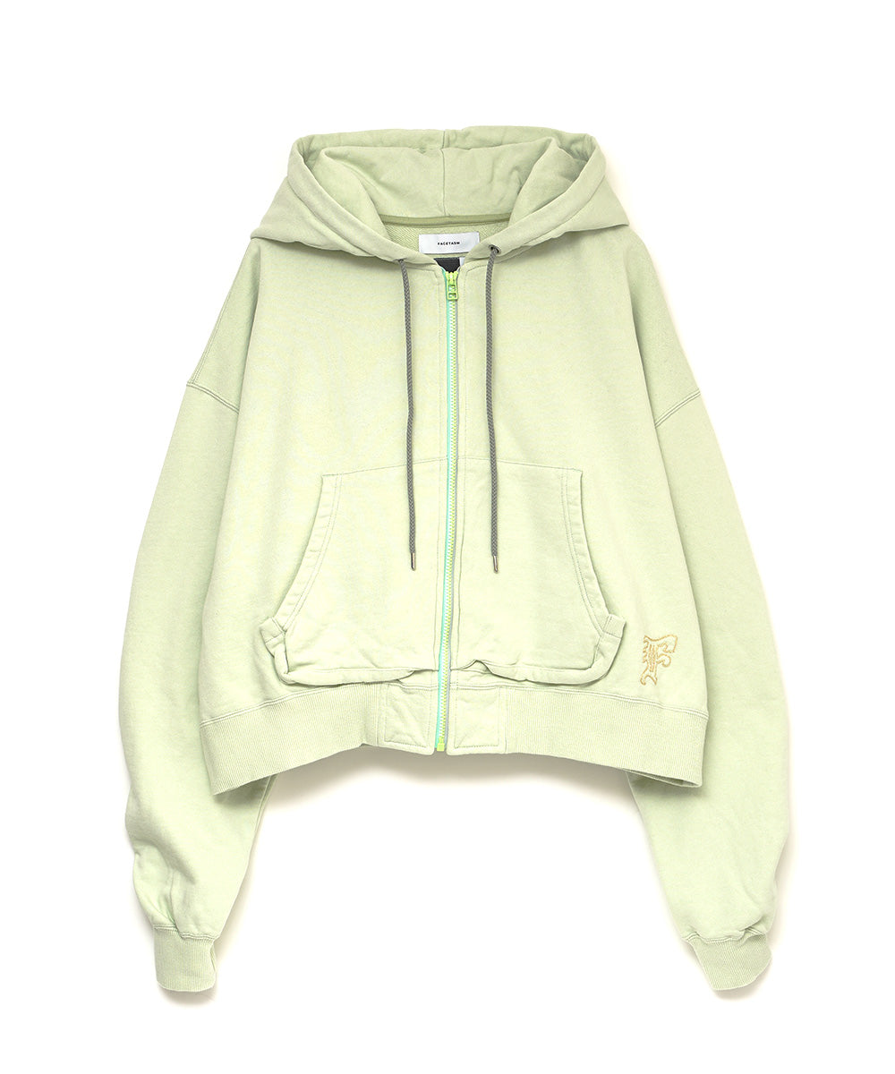 CROPPED ZIP-UP HOODIE