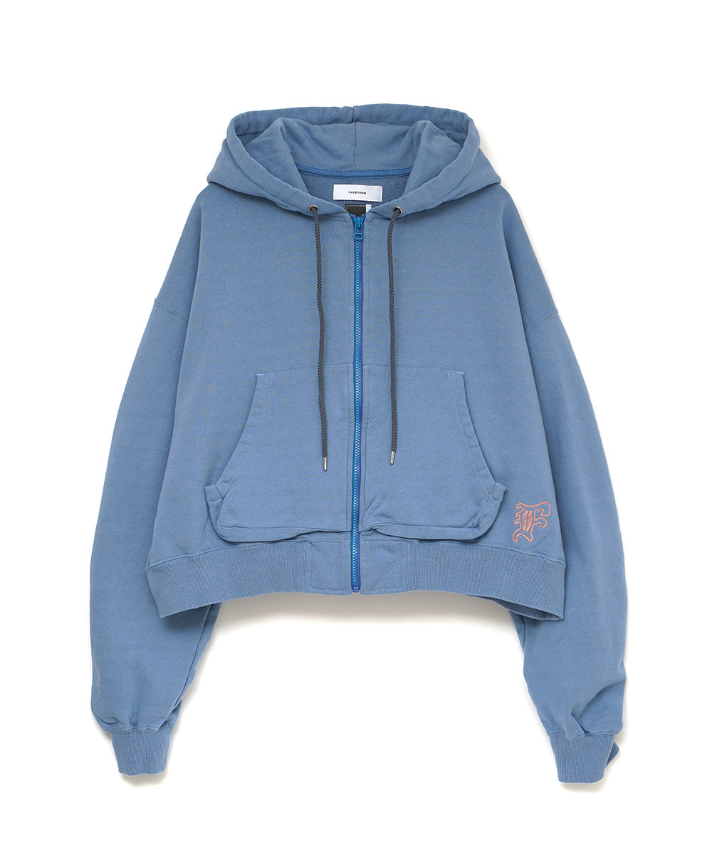 CROPPED ZIP-UP HOODIE